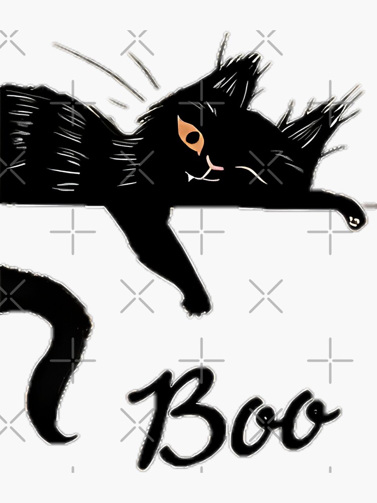Thumbnail 3 of 3, Sticker,  Halloween spooky black cat designed and sold by Coollzone.