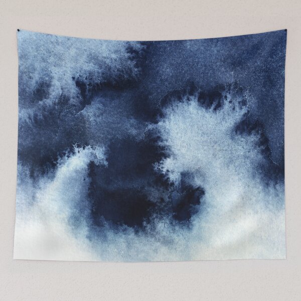 Item preview, Indigo Nebula, Blue Abstract Painting designed and sold by PrintsProject.