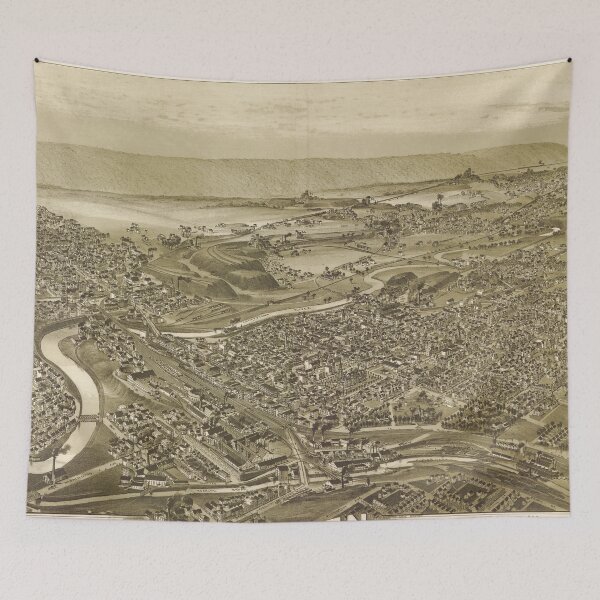 Item preview, Vintage Pictorial Map of Scranton PA (1890) designed and sold by BravuraMedia.