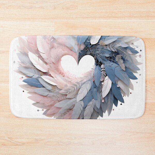 Item preview, 3 dimensional colorful feather plume in the shape of a heart art print designed and sold by dcrc.