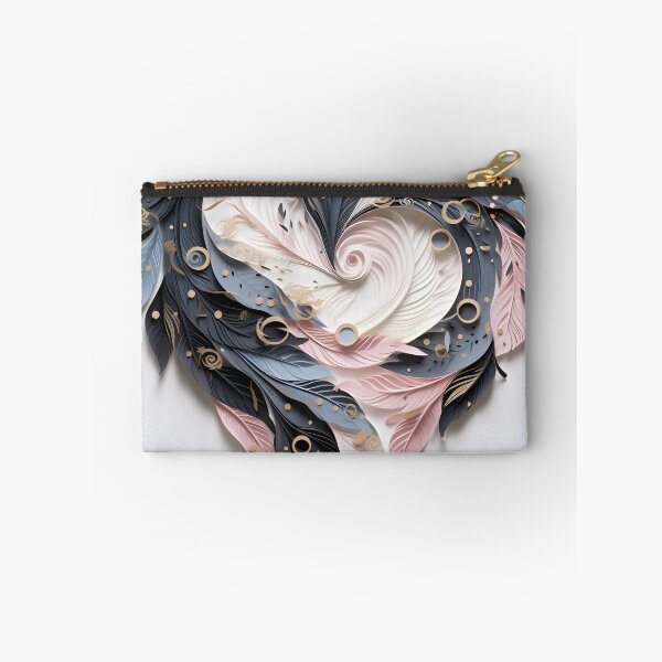 Item preview, 3 dimensional colorful feather heart shaped plume art print designed and sold by dcrc.
