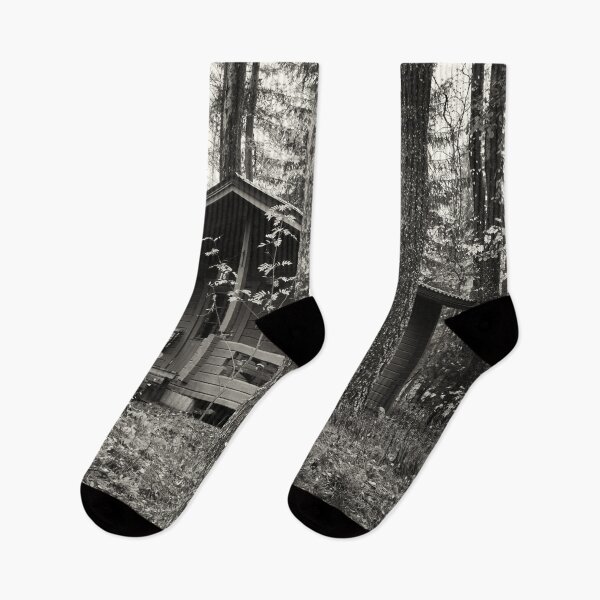 Item preview, The little summerhouse behind the pines bw designed and sold by Jouko Lehto Photography.