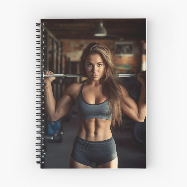 Item preview, Female Bodybuilder with Bar on her Shoulders designed and sold by dcrc.