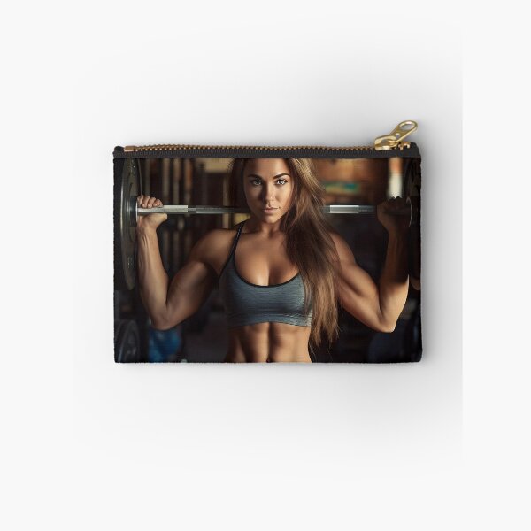 Item preview, Female Bodybuilder with Bar on her Shoulders designed and sold by dcrc.