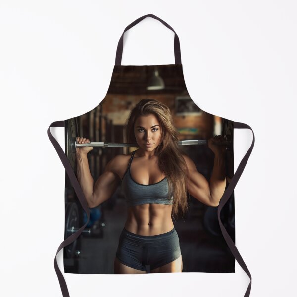 Item preview, Female Bodybuilder with Bar on her Shoulders designed and sold by dcrc.