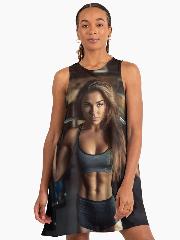 Female Bodybuilder with Bar on her Shoulders" A-Line Dress for Sale by dcrc  | Redbubble