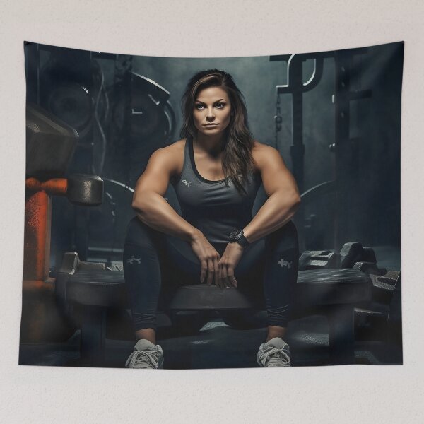 Item preview, Female Bodybuilder Resting between Sets designed and sold by dcrc.