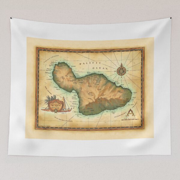 Item preview, Vintage style Map of Maui Hawaii designed and sold by Steve Breyer.