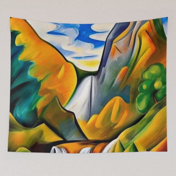 Item preview, Mountain landscape with waterfalls designed and sold by George Hutton Hunter.