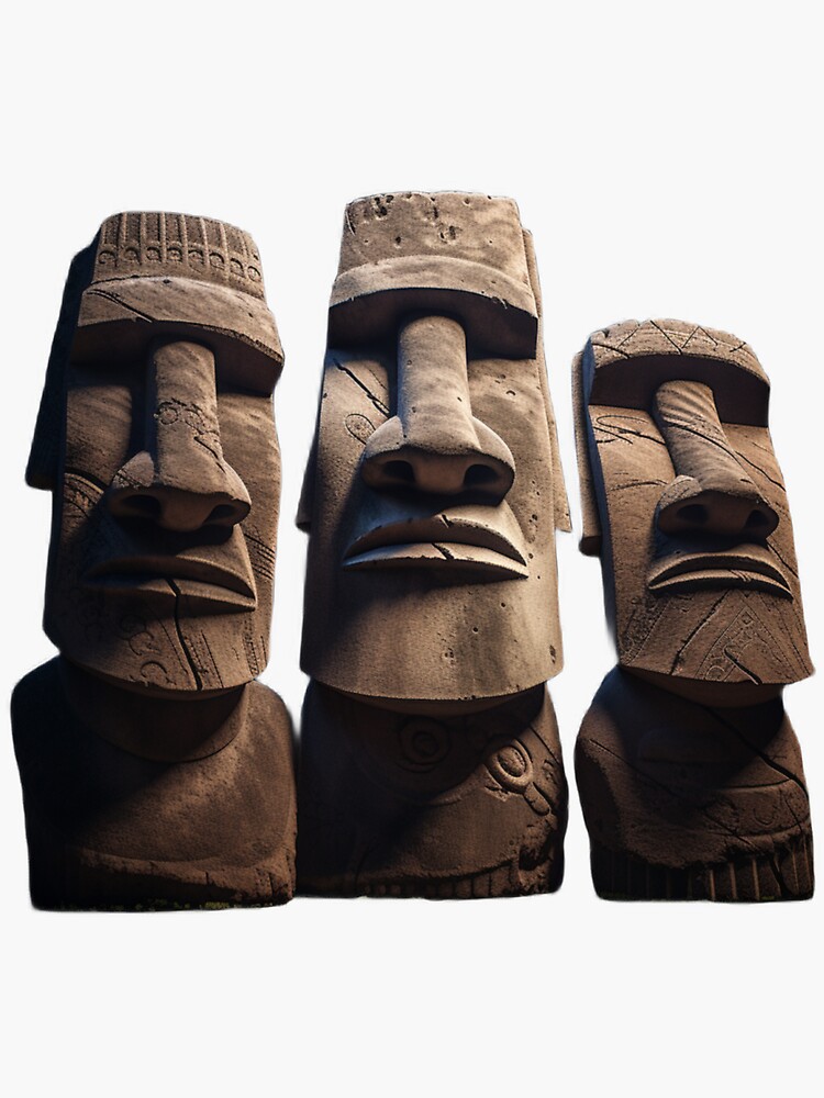 Moai Face Easter Island Statue Funny Gift Idea' Sticker