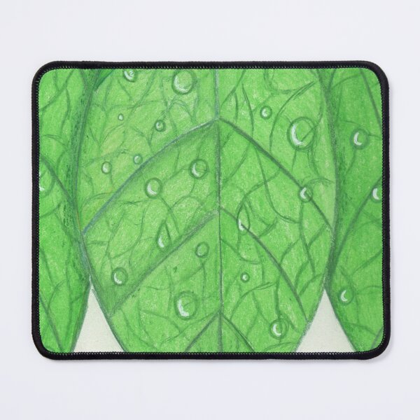 Item preview, Green leaves with water drops designed and sold by Artbysarah23.