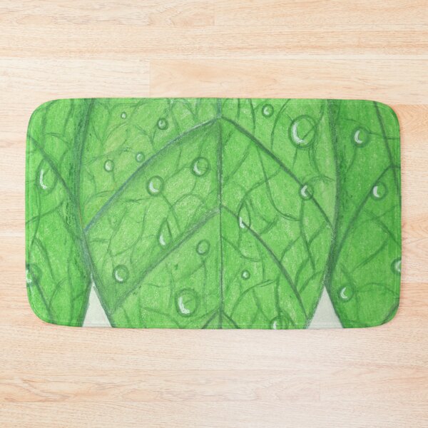 Item preview, Green leaves with water drops designed and sold by Artbysarah23.