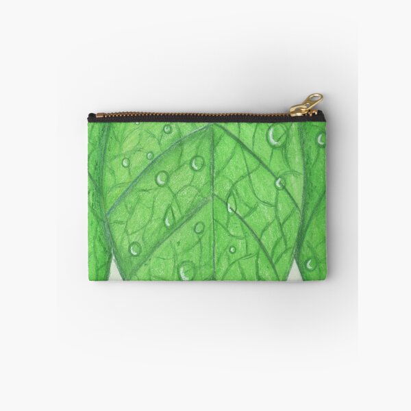 Item preview, Green leaves with water drops designed and sold by Artbysarah23.