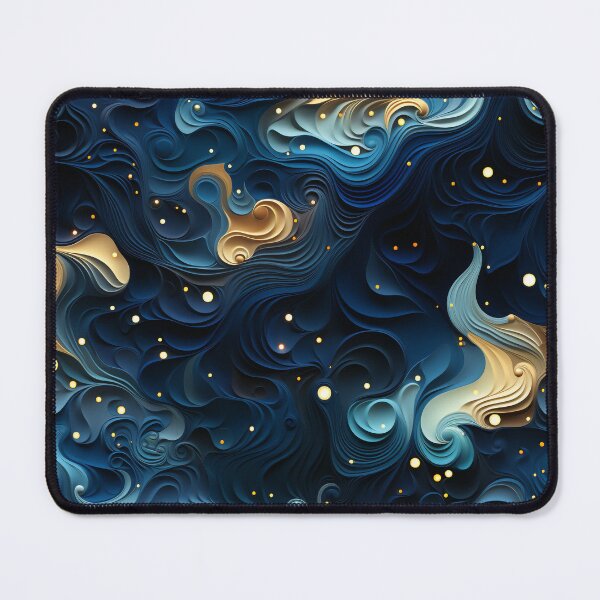 Item preview, Surrealistic Evening Waves: Blue & Gold designed and sold by YYWDesigns.