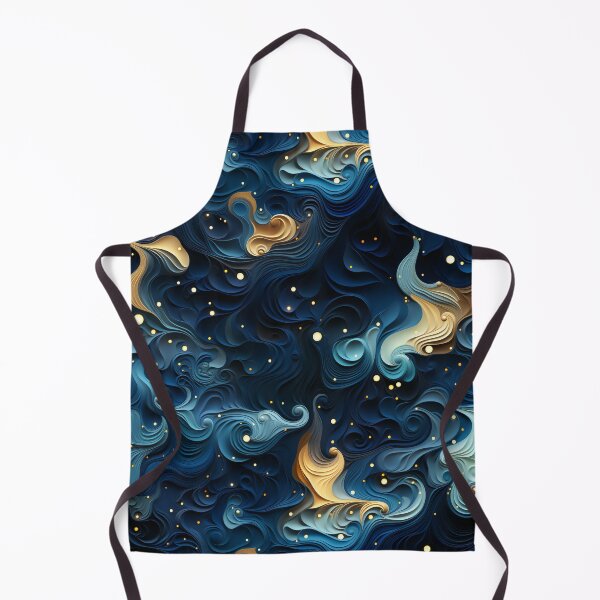 Item preview, Surrealistic Evening Waves: Blue & Gold designed and sold by YYWDesigns.