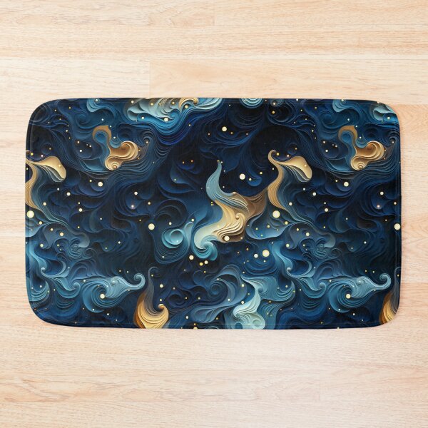 Item preview, Surrealistic Evening Waves: Blue & Gold designed and sold by YYWDesigns.