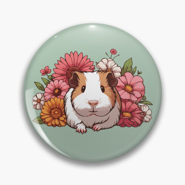 Item preview, Cute Guinea Pig Surrounded By Flowers designed and sold by Basic  Beach.