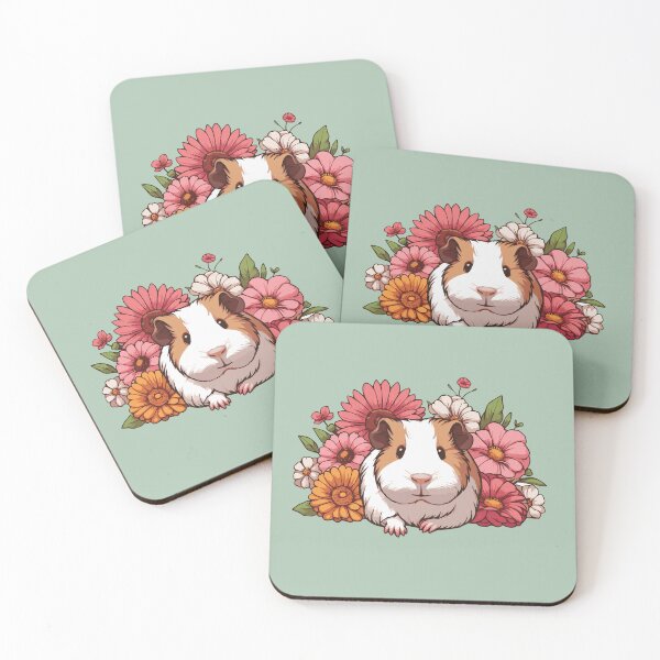 Item preview, Cute Guinea Pig Surrounded By Flowers designed and sold by Basic  Beach.