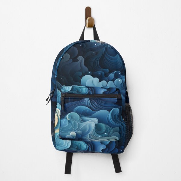 Item preview, Pulsing Waves: Whimsical Night Sky Seascape designed and sold by YYWDesigns.