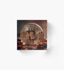 Bitcoin background Acrylic Block
