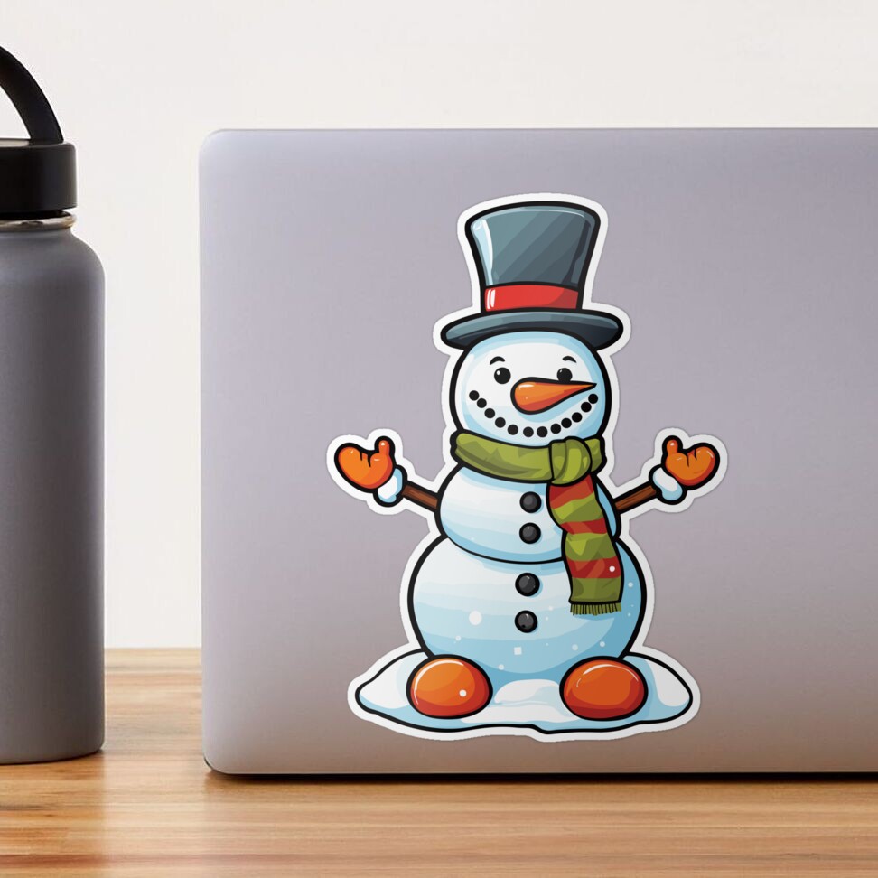Snowman with Hat and Scarf Sticker – Big Moods