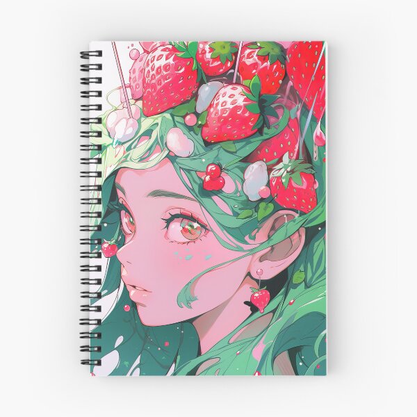 Item preview, Beautiful Mint Green and Strawberry Red Anime Girl designed and sold by bubblegoth.