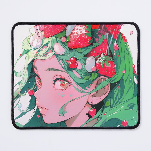 Item preview, Beautiful Mint Green and Strawberry Red Anime Girl designed and sold by bubblegoth.