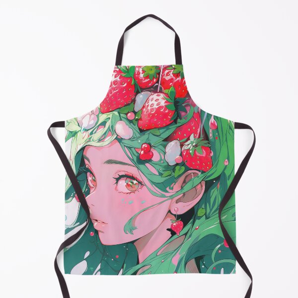 Item preview, Beautiful Mint Green and Strawberry Red Anime Girl designed and sold by bubblegoth.