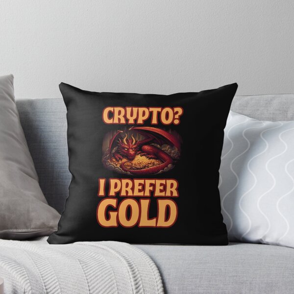 Artikelvorschau, Krypto? Ich bevorzuge Gold – Drache hortet Gold – Fantasie entworfen und verkauft von Fenay Designs.