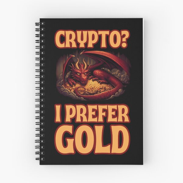 Artikelvorschau, Krypto? Ich bevorzuge Gold – Drache hortet Gold – Fantasie entworfen und verkauft von Fenay Designs.