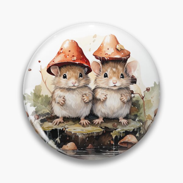 Item preview, Adorable Watercolor Mice Whimsical Woodland Mushroom Forest Tiny Mouse designed and sold by InkwaveDesigns.