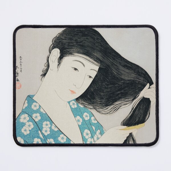 Item preview, Hashiguchi Goyo Woman combing her hair 1920, Combing Hair designed and sold by Suzana Djordjevic.