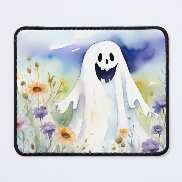 Item preview, happy ghost watercolor helloween artwork designed and sold by lamp148.