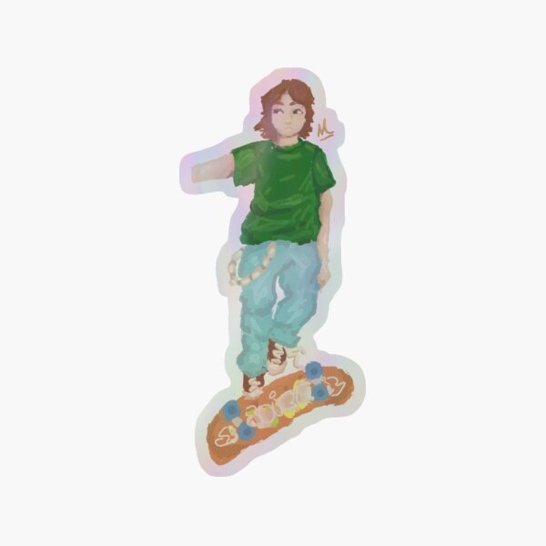 Item preview, Green for Good Luck / Mid-kickflip Skater designed and sold by VagueDryad.