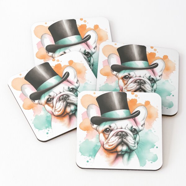 Item preview, Gentleman's Gaze: The Dapper Frenchie designed and sold by WatercolorWhisk.
