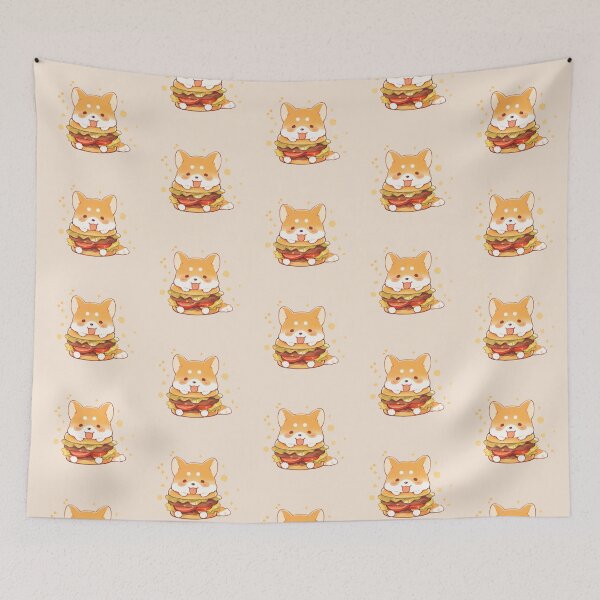 Item preview, Cute Kawaii Doggy in a Burger Costume Dog designed and sold by CozyKawaiiArt.