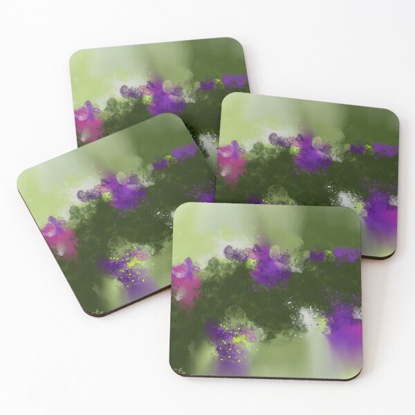 Item preview, Ulterior Motives - Green Purple Abstract Art designed and sold by Joey Santiago.