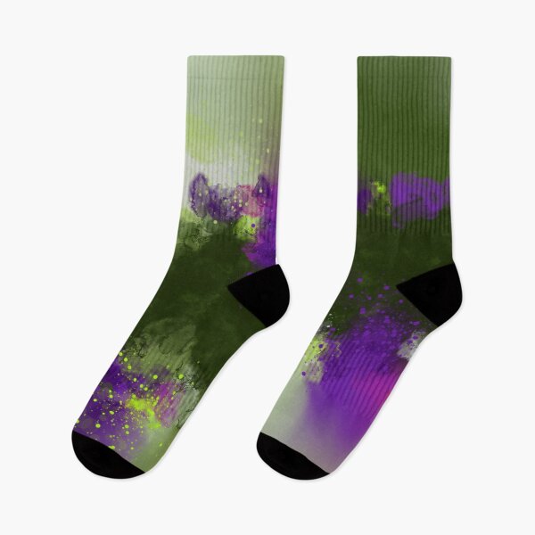 Item preview, Ulterior Motives - Green Purple Abstract Art designed and sold by Joey Santiago.