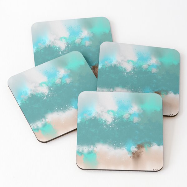 Item preview, Beach Days Are Back - Teal Sandy Coral Abstract Art designed and sold by Joey Santiago.