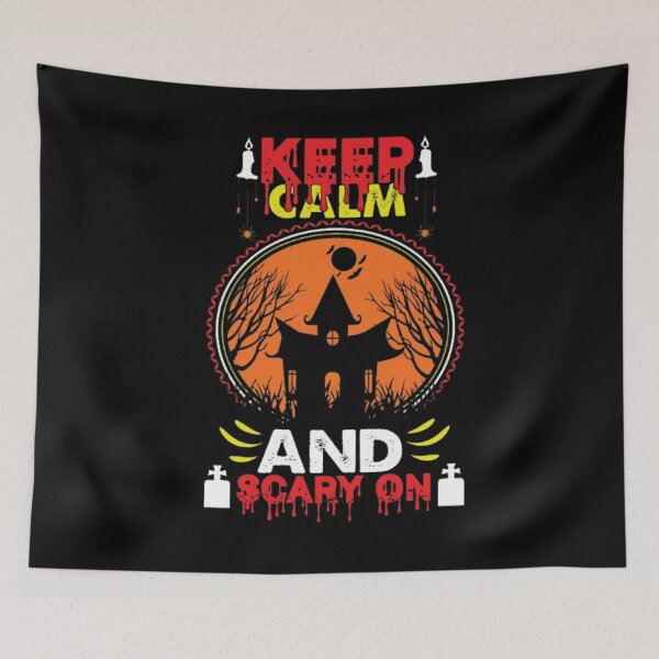 Item preview, KEEP CALM AND CARY ON HALLOWEEN T-SHIRT GIFTS  designed and sold by kedesign1.