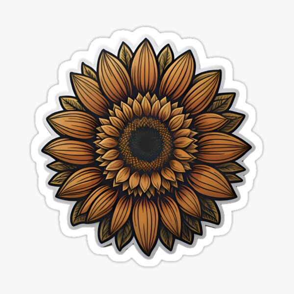 Item preview, Sunflower sticker for scrapbook designed and sold by Fresyshop.