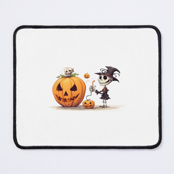 Item preview, Funny and Awkward Skeleton Sticker with Big Pumpkin Head and Small Pumpkin Heads Playing Stickers designed and sold by TheCreativeStag.