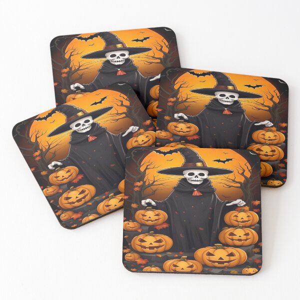 Item preview, Scary skull ghost with pumpkins. designed and sold by DaliaSabryTee.