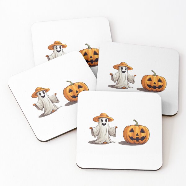 Item preview, Funny Ghost Playing with Pumpkin Head Halloween Sticker for your Phone and Notebook designed and sold by TheCreativeStag.