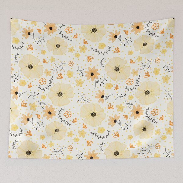 Item preview, Yellow floral pattern  designed and sold by Origillus.