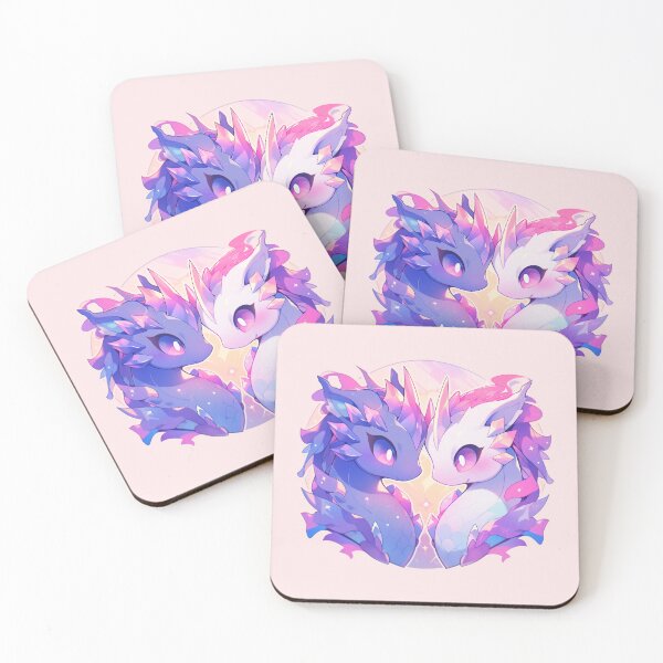 Item preview, Cute Kawaii Pink and Purple Pastel Dragons designed and sold by CozyKawaiiArt.