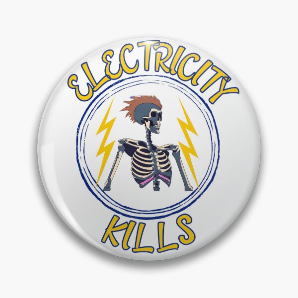 Item preview, Electricity Kills Punk Skeleton, Lightning Bolt Skeleton designed and sold by IsntThatNiche.