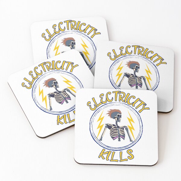 Item preview, Electricity Kills Punk Skeleton, Lightning Bolt Skeleton designed and sold by IsntThatNiche.