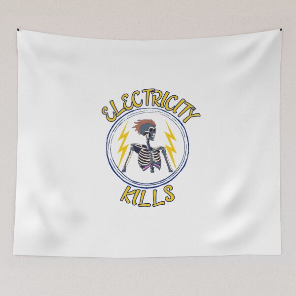 Item preview, Electricity Kills Punk Skeleton, Lightning Bolt Skeleton designed and sold by IsntThatNiche.