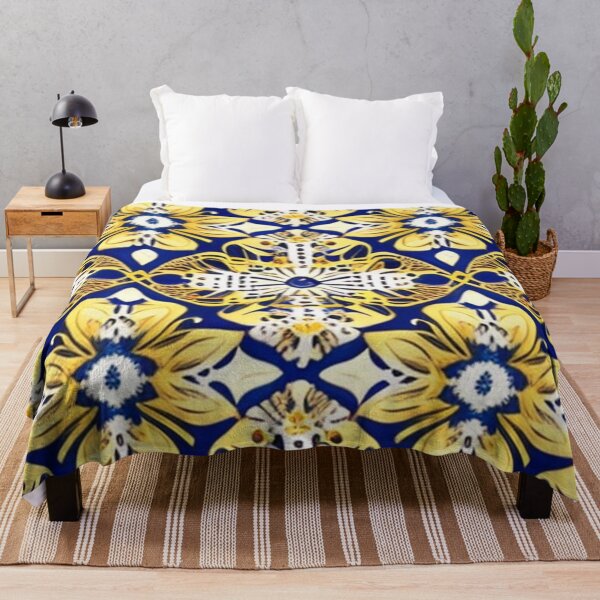Item preview, Antique yellow and blue pattern designed and sold by Roxburylane.